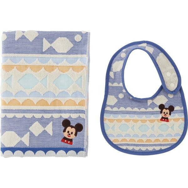ディズニーキディア　HANAYAGU　バスタオルスタイセット ブルー　ミッキー