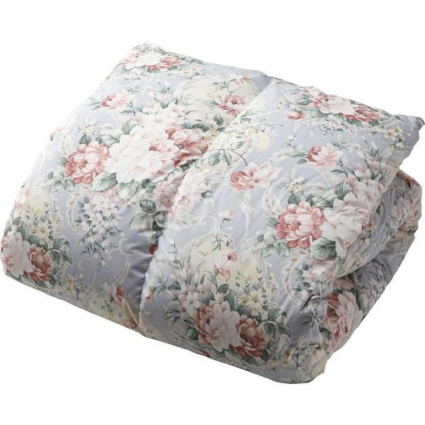 日本製立体キルト縫製羽毛ふとん ブルー