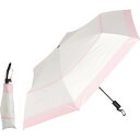 自動開閉晴雨兼用傘 超軽量カーボン ボーダー オフ×ピンク
