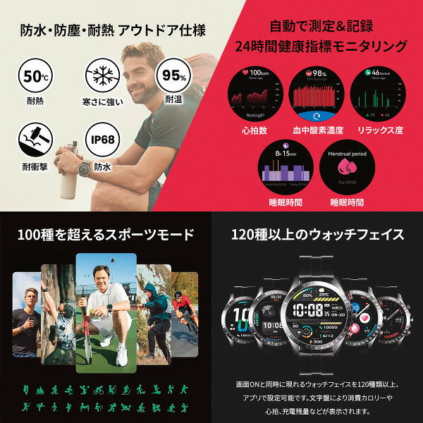 【お買い物マラソン限定クーポン配布中】 ハイロー　SolarPro　スマートウォッチ ブラック Haylou 腕時計 Haylou メンズ レディース 黒 オシャレ 有機EL