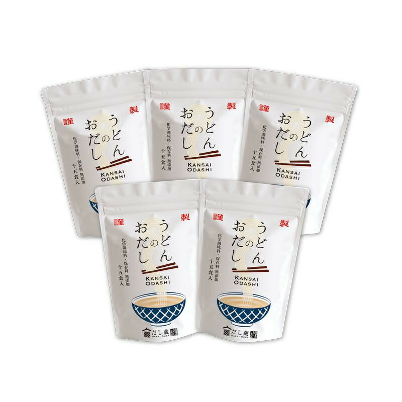 本格うどんのおだし15袋入×5Pセット プレゼント・贈答品にもおすすめ だし 出汁 茶漬け 調味料 無添加 簡単 便利 プレゼント 贈答 時短 美味しい 健康 お得 関西 うどん お買い物マラソン ぽかぽかで紹介のサムネイル