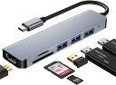 USB C nu A_v^ 6 in 1 Type c nu 4K 𑜓x HDMI|[g+USB 3.0|[g+USB 2.0|[g*2 f[^]+SD/TFJ[hXbg MacBook Pro/MacBook Air 13C` 2020/iPad Pro 2020, Samsung Galaxy S20 Ȃ USB C foCXΉ