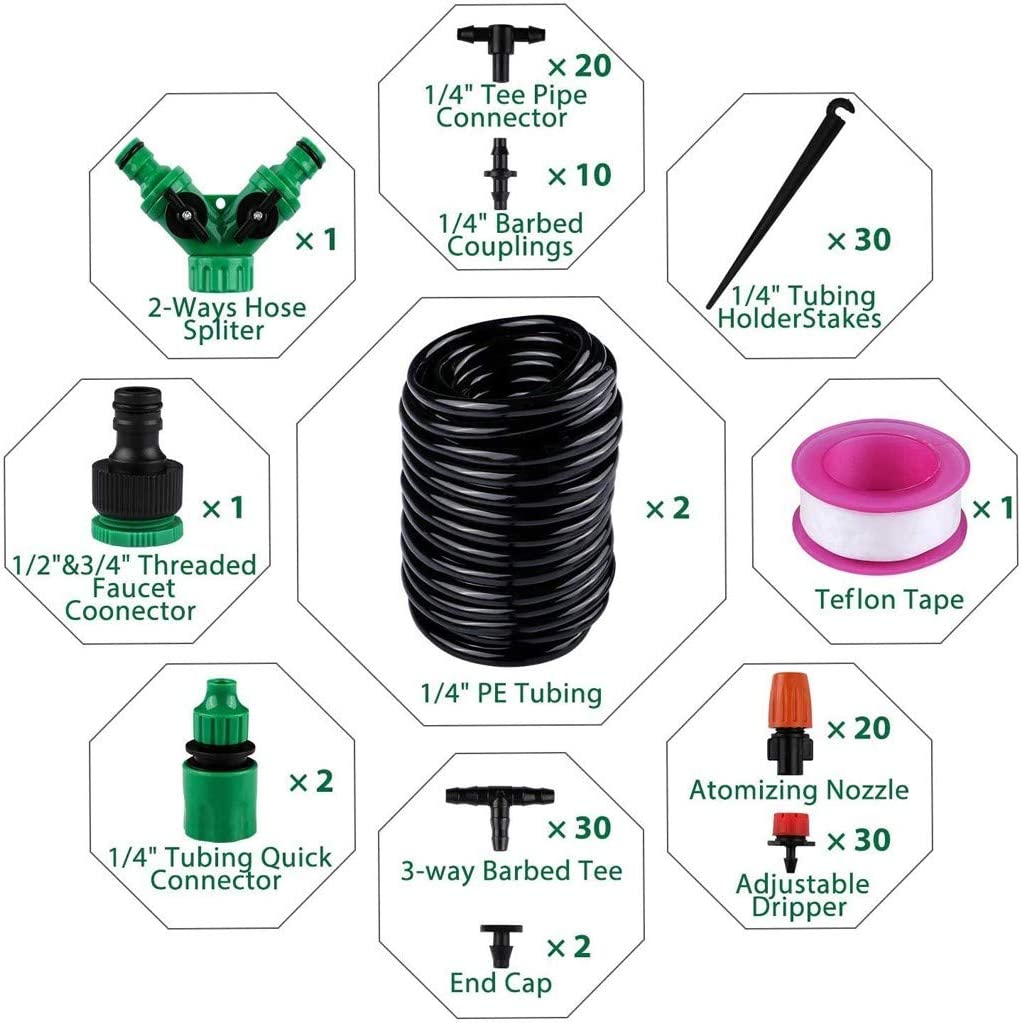 自動水やり 灌漑システム 自動散水セット 噴水ノズルスプレー ドリップ散水ノズル ドリップ灌漑システム 散水用具 散水灌漑 散水ホース 30M ガーデン 花 植物 盆栽用 植物育成 ミスト発生 自動水やり 灌漑システム 自動散水セット 噴水ノズルスプレー 3