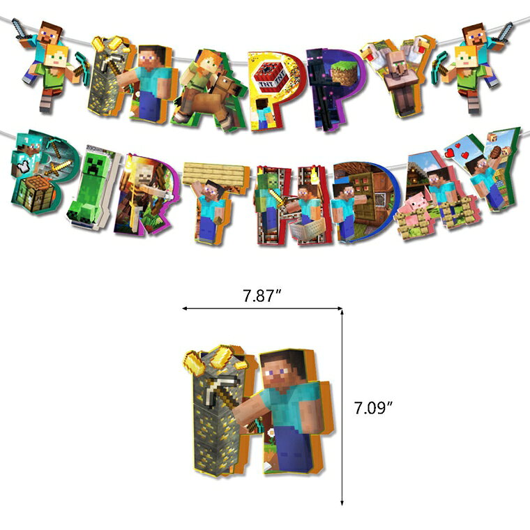 マインクラフト 誕生日 マイクラバルーン ふうせん HAPPY BIRTHDAY マイクラ 誕生日 風船 男の子 女の子 飾り付け お祝い 子供 誕生日お祝い キッズ プレゼント クリスマス バルーン パーティー 飾りつけ セット (3)