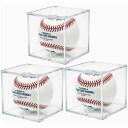 野球ボールケース サインボールケース 3個セット UVカット仕様 アクリル製 硬式/軟球野球ボール対応 コレクションケース ディスプレイケース 記念グッズ 野球グッズ 劣化 変色を防止する