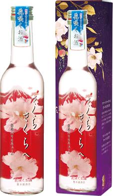 新感覚のインテリアリキュール このリキュールは、創業50年以上のお花の会社で生まれ、花のことを知り尽くしたスペシャリストであるフラワーマイスターがつくった飲む以外にも花を楽しめるお酒です。 日本を代表する花「桜」がまるごと入って舞いつづけるインテリアリキュール。 瓶の裏側には幸運を表す赤富士の図柄入りで、「和」や「お花見」をイメージして風流な一品。 ピーチフレーバーで甘いワインベースのリキュールで飲みやすく、冷やしてストレートやロックで飲むのがおススメ。 テイスト：ピーチ ベース：ワイン 飲み方：冷やしてストレート、ロック、ソーダ割り、ジュース割り 商品名 さくらさくらへ　298ml 種　類 リキュール 度　数 9度 内容量 298ml 保存方法 冷暗所保存 ご注意 「お酒は20歳から！未成年者への酒類の販売は固くお断りしています！」