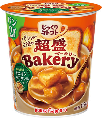 乐天商城 - 【ポッカサッポロ】じっくりコトコト超盛ベーカリーあめ色玉ねぎオニオングラタン風スープカップ(1ケース24個入)