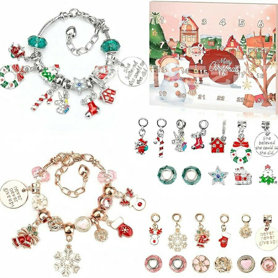 アドベントカレンダー 手作り 女の子 カウントダウン 2025 アクセサリーキット 女の子 クリスマス アドベントカレンダー カレンダー クリスマス プレゼント ブレスレット ネックレスのサムネイル