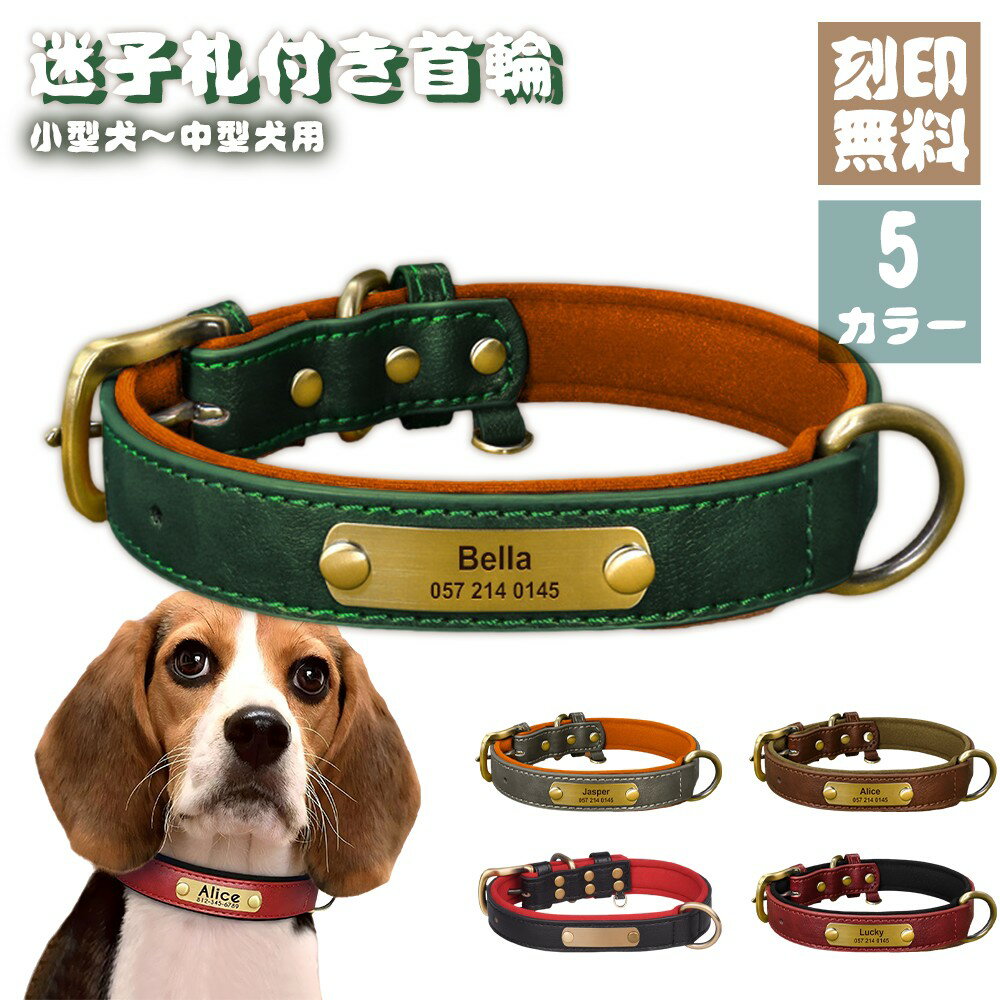 【お名前無料彫刻】犬 首輪 名入れ 犬用 痛くない サイズ調節可 オーダーメイド おしゃれ かわいい 小..