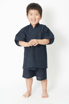 甚平 キッズ 子供-近江ちぢみ甚平-日本製　綿75％麻25％　90〜120サイズ【送料無料】