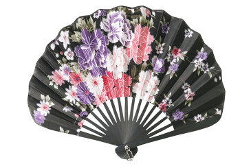 「母の日 早割」「父の日 早割」扇子 レディース 婦人用 せんす 和装小物 黒花/赤花 母の日 ギフト 敬老の日 プレゼント 女性