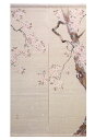 暖簾 のれん 麻100% 手描きのれん 江戸琳派 桜図 UN-A-507 88×150cm 日本製 のれん パーテーション カーテン間仕切りロング 夏麻 おしゃ...