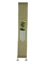 タペストリー 麻100% 一輪差し 豆タペ「花凛 よもぎ色」tm-473 10×60cm