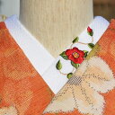 つばき・赤椿 刺繍 半衿 ひめ吉オリジナルデザイン☆ワンポイント半襟(4)