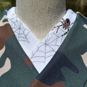 ベルベット スパイダー 蜘蛛の巣 刺繍 半衿 ひめ吉オリジナルデザイン こだわり半襟 「配送をお読みください」ゆうパケットはポスト投函です