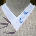 カニ☆刺繍 半衿 ひめ吉オリジナルデザイン☆夏半襟・絽ゆうパケットは日時指定できません、ポスト投函です。