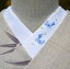 カニ☆刺繍　半衿　ひめ吉オリジナルデザイン☆夏半襟・絽ゆうパケットは日時指定できません、ポスト投函です。