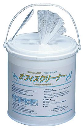 ＜特長＞ ●ふきんを洗う手間と時間がかかりません。 ●帯電防止剤入です。 ●綿100%不織布使用しています。 ＜用途＞ ●事務所内の簡易清掃・ミーティングテーブル・会議テーブル・ホワイトボードの清掃。 ＜仕様・規格＞ ●容器形状：バケツタイプ ●色：ホワイト ●シートサイズ(mm)：160×300 ＜材質・仕上げ＞ ●素材:綿100%不織布 ●液成分:エタノール、帯電防止剤、精製水 ＜質量・質量単位＞ ●1.7kg