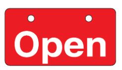 Rakuten - 緑十字/(株)日本緑十字社 英文字バルブ開閉札 Open・赤 50×100mm エンビ V-1(開) 168001