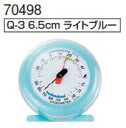 シンワ測定 温湿度計 Q-3 丸型 6．5cm ライトブルー 70498