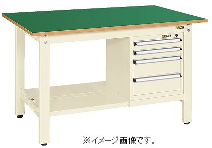 【代引き不可】【時間指定・日祝着不可】SAKAE/サカエ 軽量作業台KKタイプ スモールキャビネット付 1500×750×740mm 組立式 KK-59FSL4IG