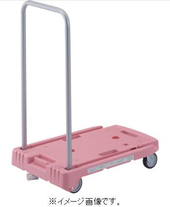 TRUSCO/トラスコ中山(株) 樹脂台車 こまわり君 省音G車輪 600X390 ピンク 樹脂S付 MP-6039N2-P-JS