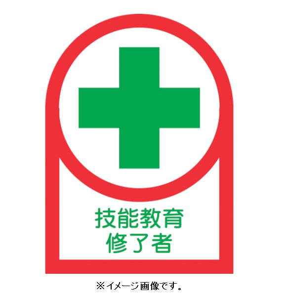 Rakuten - 【追跡可能メール便可】緑十字/(株)日本緑十字社 ヘルメット用ステッカー 技能教育修了者 35×25mm 10枚1組 HL-94 233094