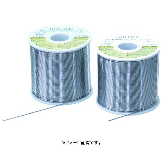 ＜特長＞ ●ぬれ性の高いフラックスを充填したはんだで電気配線に最適です。 ●発煙も少なく、ほとんど無臭です。 ●長期間保存しても、フラックスの吸湿劣化がなく残渣の絶縁性良好です。 ●電気配線はもちろん、黄銅などにもはんだ付け可能です。 ＜用途＞ ●電気配線へのはんだ付けに。 ＜仕様・規格＞ ●融点：183～215℃ ●フラックス：MIL-RA級、JIS B級 ●線径(mm)：1 ●フラックスカテゴリー：MIL-RA級、JIS B級 ●フラックス含有量(mass%)：2 ●鉛フリーはんだ対応：非対応 ●融点(℃)：183～215 ＜材質＞ ●合金組成:すず含有率50%、鉛50% ＜質量・質量単位＞ ●1kg