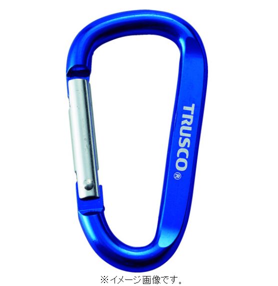 Rakuten - 【追跡可能メール便可】TRUSCO/トラスコ中山(株) カラビナ 線径6mmX60mm D型 ブルー TKN660BL
