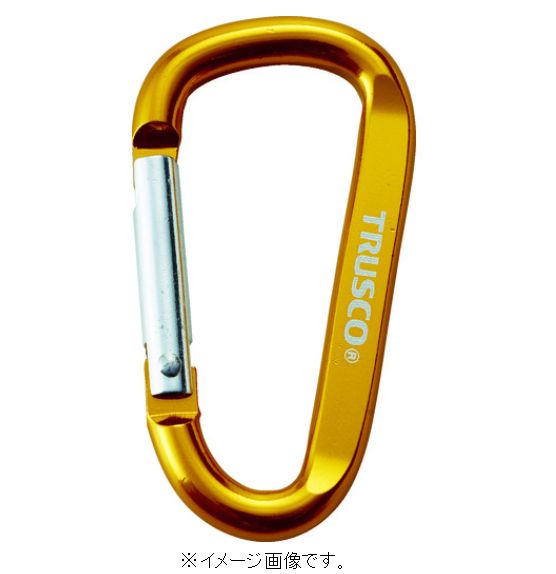 Rakuten - 【追跡可能メール便可】TRUSCO/トラスコ中山(株) カラビナ 線径6mmX60mm D型 ゴールド TKN660GO