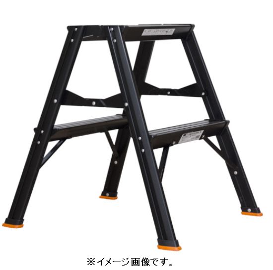 TRUSCO/トラスコ中山（株） アルミ製踏台 2段 高強度型 黒 TSAF-2-BK