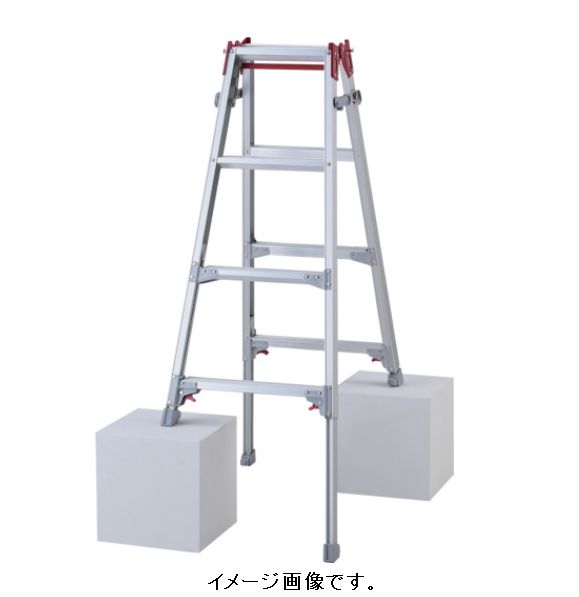 ＜特長＞ ●ワンタッチバーを持ち上げると開き止めが解除され、片手で簡単に閉じることが可能です。 ●脚が4本とも伸縮します（最大31cm）。 ●天板がトレー状になっておりビスやドライバーを置くことができます。 ●踏ざん踏面幅が60mmと広く、昇降し易く疲れ難くなっています。 ●別売りオプションの自在式脚端具も用意しております。 ＜用途＞ ●段差がある場所での軽易な脚立作業用。 ＜仕様・規格＞ ●脚部最大伸縮高：310mm ●Aマーク認定品 ●ワンタッチバー ●天板トレー形式 ●最大使用質量(kg)：100 ●天板高さ(m)：1.02～1.33 ●はしご全長(m)：2.14～2.78 ●天板寸法(mm)：278×162 ●踏ざん間隔(mm)：298 ●踏ざん踏面幅(mm)：60 ●Aマーク：認定 ●収納時寸法(mm)幅：500 ●収納時寸法(mm)奥行：170 ●収納時寸法(mm)高さ：1090 ●設置寸法(mm)幅：500-550 ●設置寸法(mm)奥行：720-890 ●収納時全長(m)：1.09 ●脚部最大伸縮幅(mm)：310 ●脚部伸縮ピッチ(mm)：6 ●脚立時最大長さ(m)：1.33 ●はしご時最大長さ(m)：2.78 ＜材質＞ ●アルミ合金 ＜質量・質量単位＞ ●7.1kg