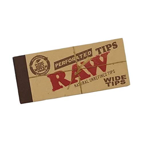 5冊セット RAW NATURAL HEMP＆COTTON ROLLING WIDE TIPS ロウ 無漂白ローチ 巻きタバコ用フィルター 5 booklets [並行輸入品]