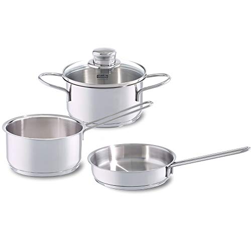 フィスラー(Fissler) ステンレス鍋 スナッキーセット キャセロール14cm ソースパン14cm フライパン16cm ガス火/IH対応 08-316-03