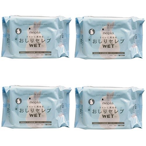 【まとめ買い】ネピア おしりセレブWET 詰替 60枚入 無香料 ×4個