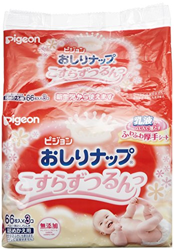 ピジョン おしりナップ(乳液タイプ) 詰めかえ用 66枚入×3パック