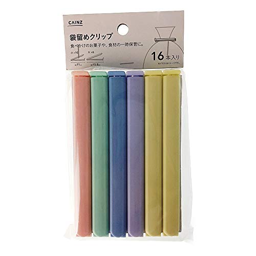 カインズ(CAINZ) キッチンクリップ 袋留めクリップ ピアルモ 16本入 長短セット 大158mm×6本 小110mm×1..