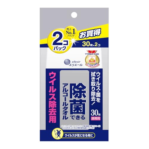 【まとめ買い】エリエール ウェットティッシュ 除菌 ウイルス除去用 携帯用 除菌できるアルコールタオ..