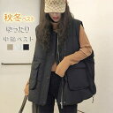 中綿ベスト 秋冬 大きいサイズ レディース キルティング フェイクダウンベスト ベスト トップス 前開き 中綿入り フェイクダウン 冬 アウター コート ジャンバー ジャケット ノースリーブ 防寒着 冬服 防風 無地 暖かい ブラック ホワイト チョッキ 春秋(4)