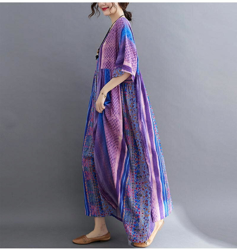 ワンピース 総柄 夏 ロングワンピース ロングワンピ ワンピース ロング マキシ フ...