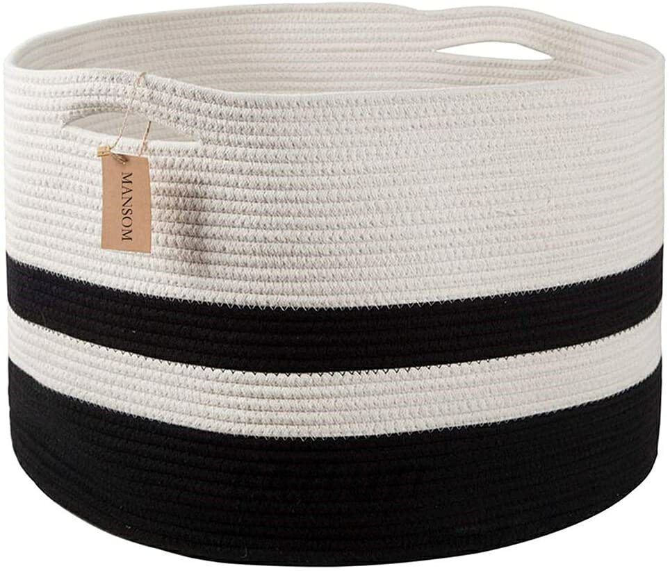 【スーパーSALE 50％OFF】特大バスケット コットンロープ バスケット ランドリー 収納 バスケット 大容量 綿織バスケット おもちゃ入れ バスケット ソフト かご 持ち手付き 寝室用 大きな洗濯かご 装飾衣類かご せんたくかご おもちゃ 収納 ランドリー バスケット 送料無料