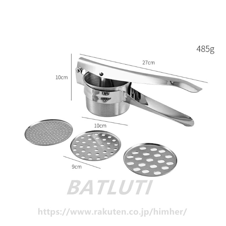 BATLUTIのサラダスピナー 野菜水切り器 手動野菜みずきり器 防腐 洗いやすい 厚手 滑り止めハンドル ステンレス 野菜しぼり器 手押し式 ガーリック絞り みじん切り器 野菜/フルーツ脱水機 ギョーザ餡の作りに適用｜アングル2