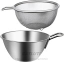 2点セット ステンレス スチール ザル ボウル 取っ手付き 12Cm 米 洗い物 ボウル ザル 食品用 ストレーナー 果物用 野菜用 洗い物用 パスタ用 スパゲ...