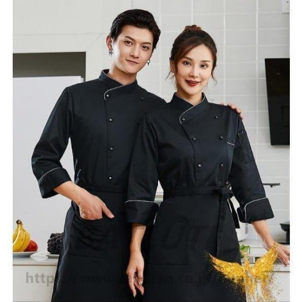 コックコート コック服 コックウェア コックシャツ トップス 調理用 ユニフォーム 厨房用制服 長袖 飲食店 おしゃれ パン屋 ケーキ屋 カフェ 通気性