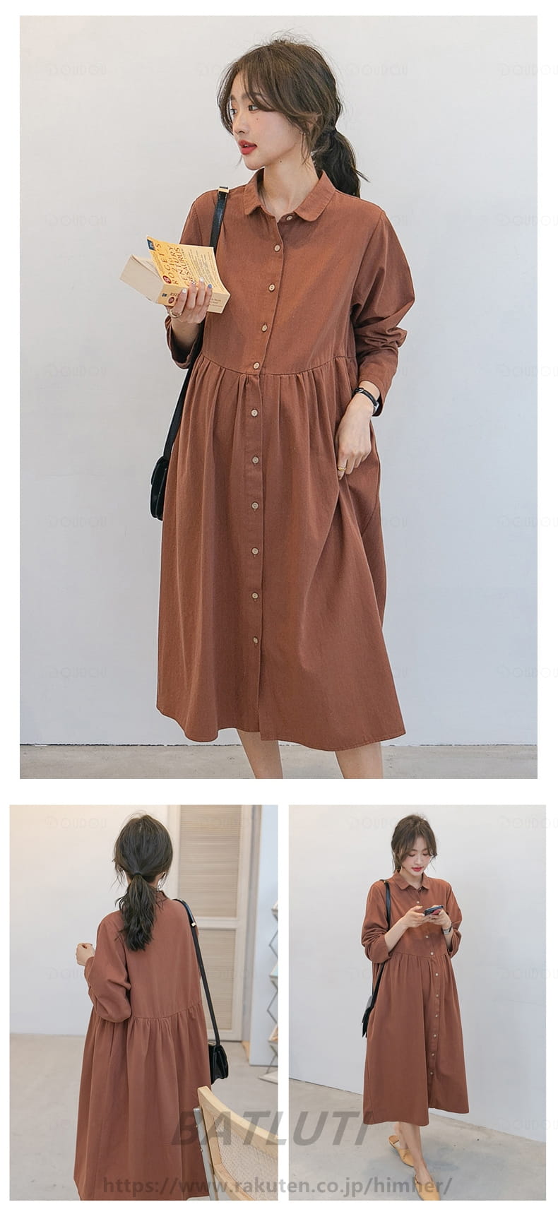 マタニティ ワンピース 秋冬 オフィス 授乳服 ワンピース 秋 冬 体型カバー マタニ...