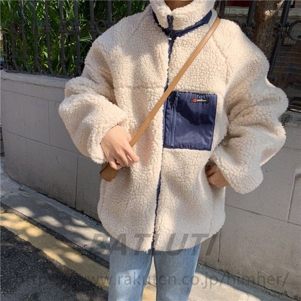 ボアブルゾン ボアジャケット ボアコート レディース ジャケット アウター ボア ブルゾン もこもこ ふわふわ おしゃれ ホワイト 白 ジャケット 防寒コート 冬 フリース 胸ポケット あったか ショート丈