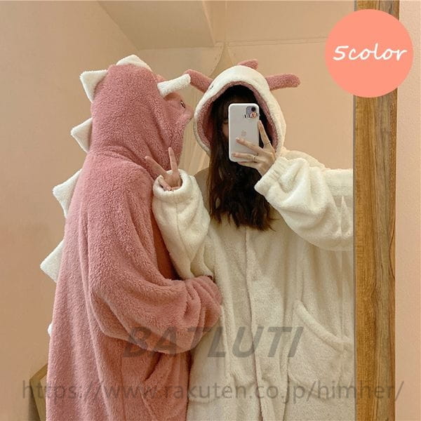 ?ルームウェア パジャマ レディース もこもこ 着ぐるみ ボア ふわふわ 大人用 恐竜 長袖 着る毛布 プルオーバー ゆったり 柔らかい 暖かい 防寒 秋冬 部屋着 寝巻き コスプレ 部屋着に 可愛い ルームウエア かわいい 部屋着