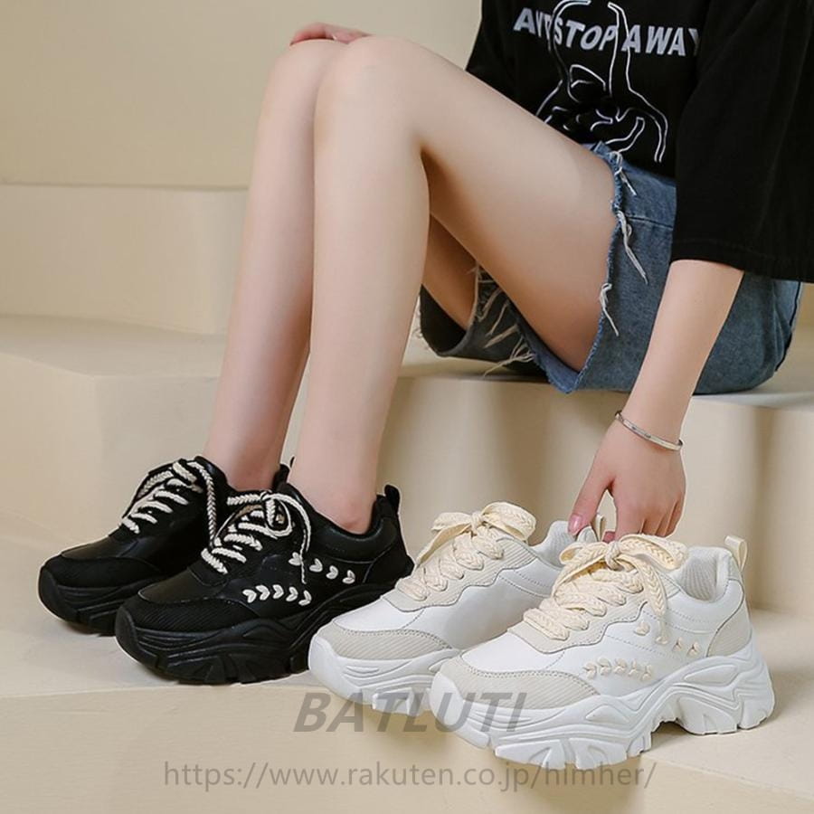 厚底スニーカー レディース 黒 ダッドスニーカー 白 韓国 人気 レディース シューズ 通勤靴 通学靴 運動靴 送料無料