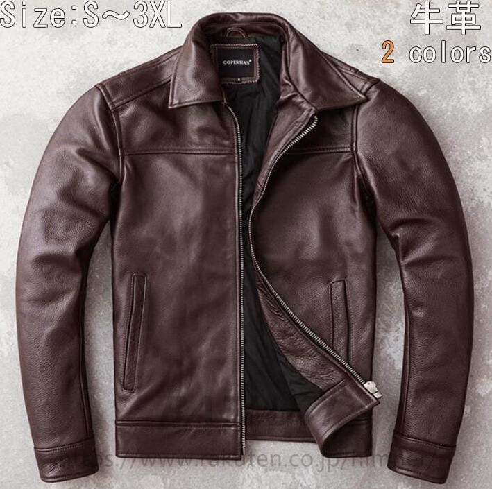 Rakuten - 【送料無料】高級感メンズジャケット 男性ライダース ジャンメンズ 本革 牛革 男子ライダース レザージャケット アウターショートコートブルゾン防寒 防風ブラックブラウン