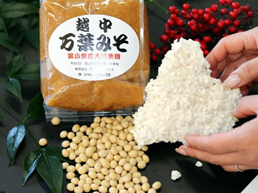 発酵の極み。富山県産エンレイ大豆、コシヒカリ、天日塩をふんだんに使ってます!!越中万葉味噌1キロ入り。